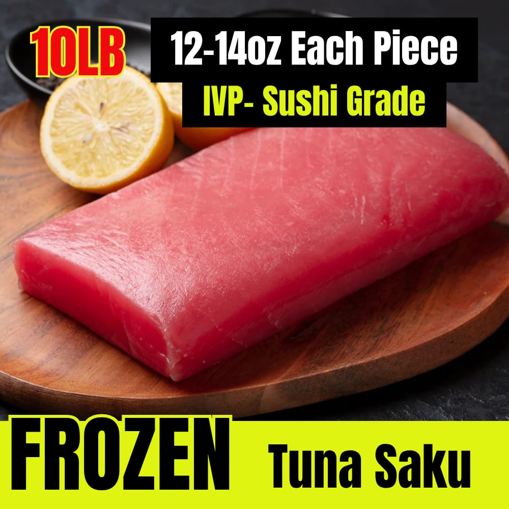 【Sushi Grade】12-14oz Saku de thon, Surgelé 10LB