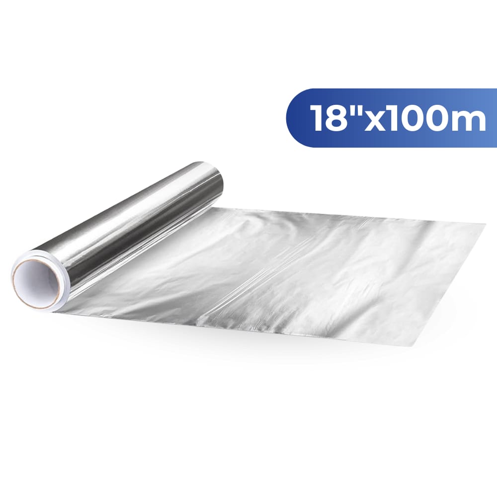 [A18100 aluminum roll] 18” x 100m 加厚型多用途锡纸卷 带切割器 1ROLL