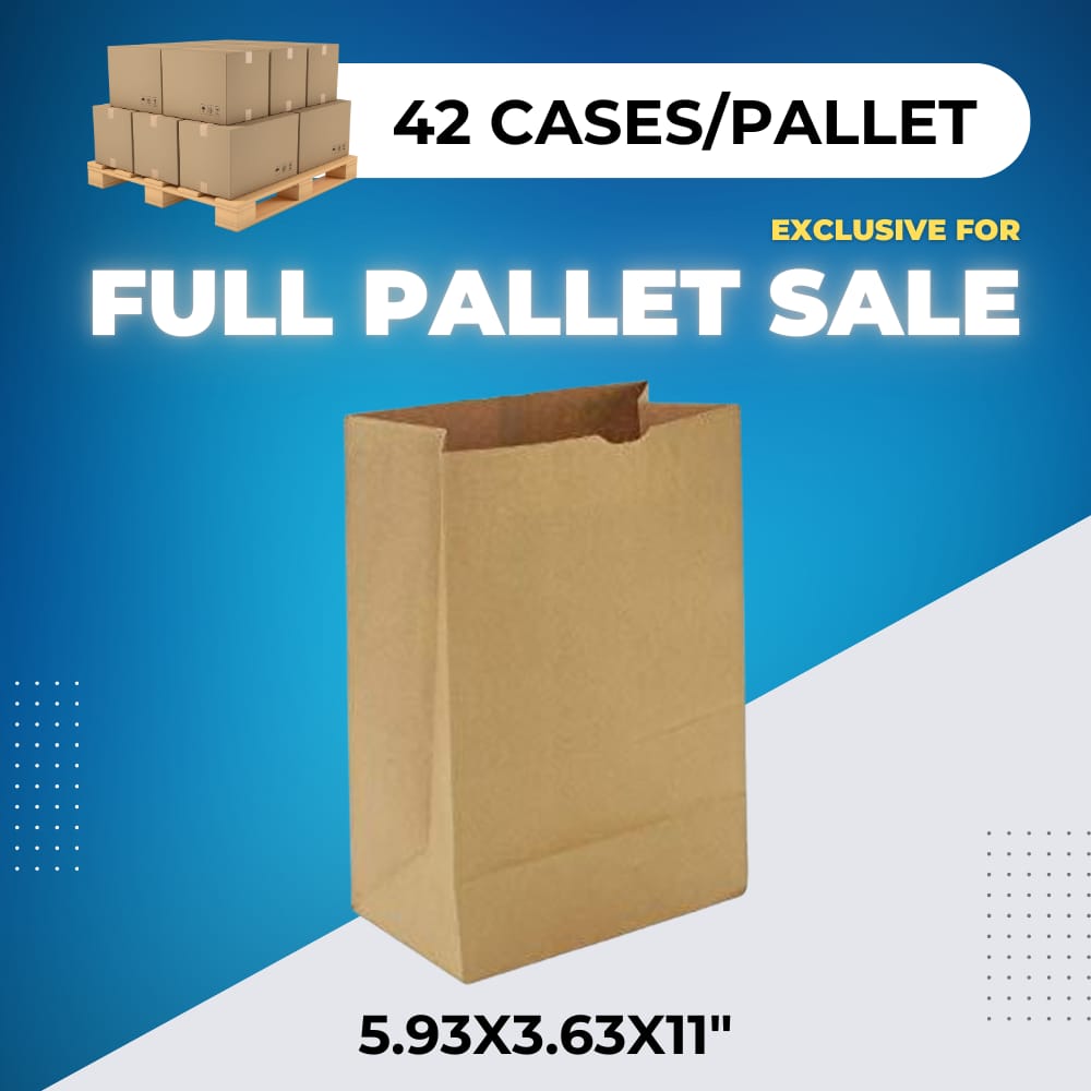 【Rosenbloom】5.93 x 3.63 x 11" #6 Kraft Paper Bag 500CT (6LB) (min. 10)