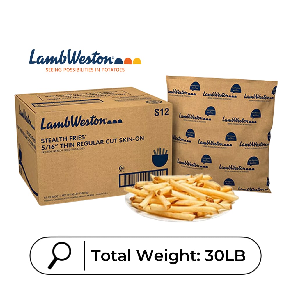 【Lamb Weston】5/16" Stealth Fries® 细切薯条带皮, 冷冻 30LB