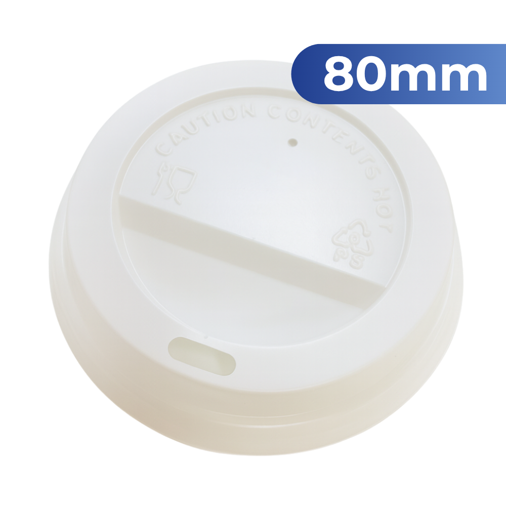 [Dome Lid 80mm] 80mm 白色纸杯盖/咖啡杯盖 (适用8oz纸杯) 1000CT