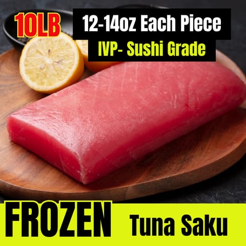 【Sushi Grade】12-14oz Tuna Saku, Frozen 10LB