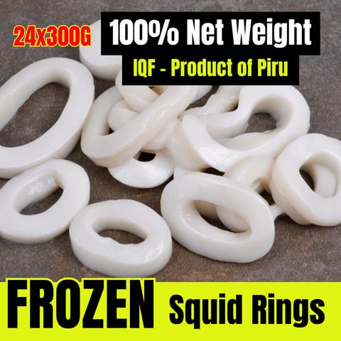 Squid Rings Peeled, IQF Frozen 24 x 300G