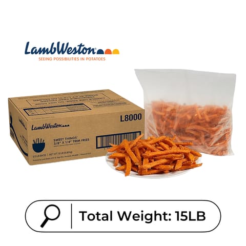 【Lamb Weston】3/8 x 1/4“ Sweet Things® 直切红薯条, 冷冻 15LB
