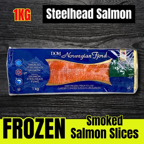 【DOM】Norwegian Fjord Smoked Salmon Slices, Frozen 1KG
