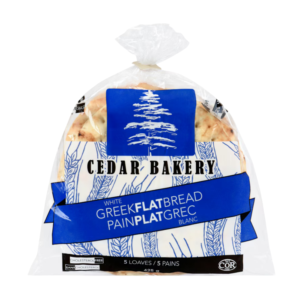 【Cedar Bakery】6" Greek White Pita Bread, Frozen 20 x 5CT