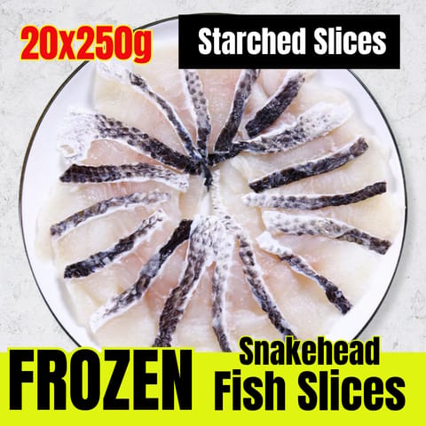Snakehead Fish Slices Starched, Frozen 20 x 250G
