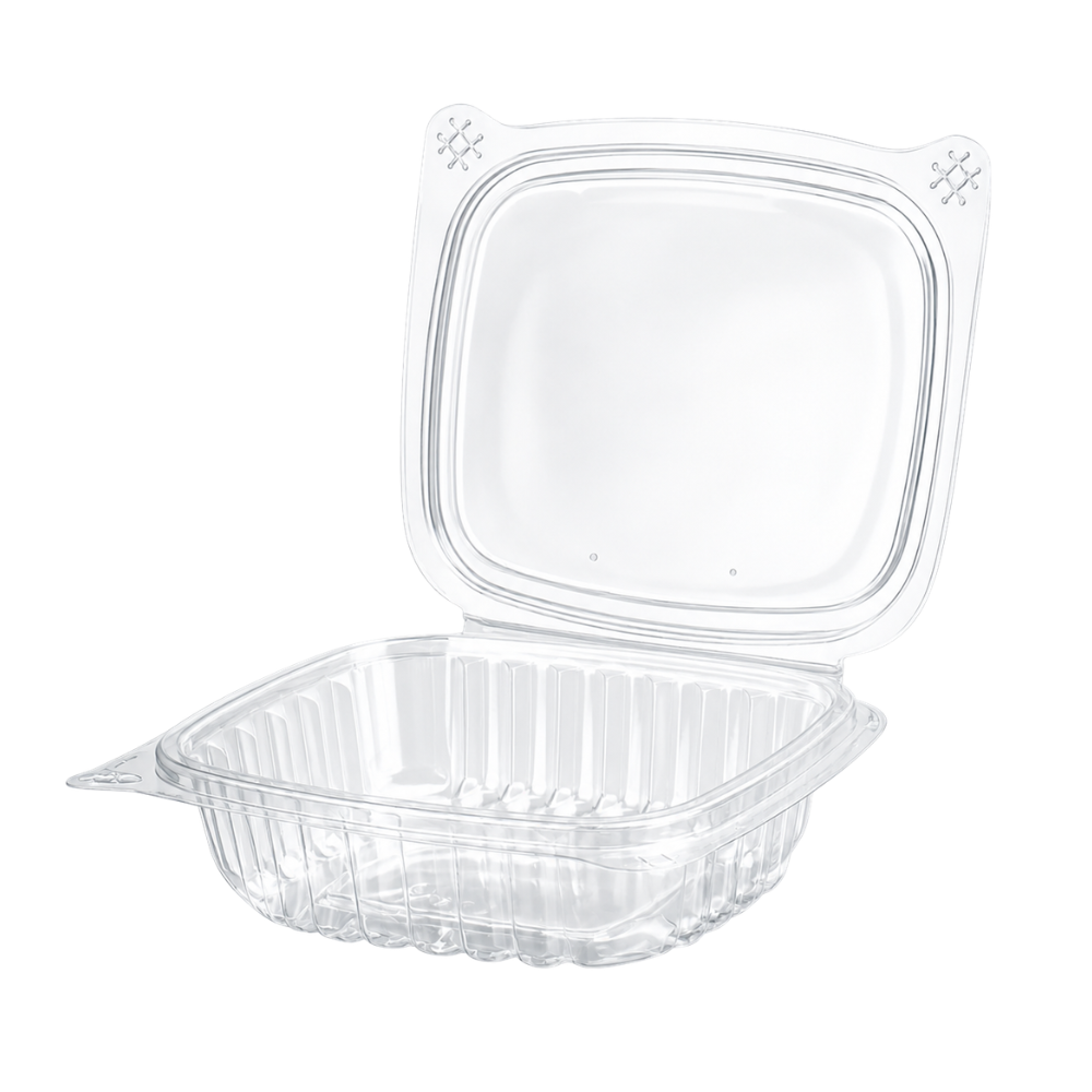 [PET CLEAR 8OZ] Conteneur de charcuterie à charnière en PET 200CT x 8OZ