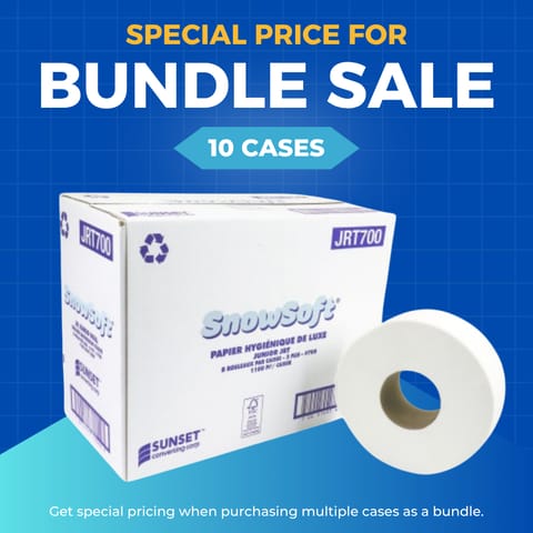 【SUNPAK】[JRT700] 700ft 2Ply JR Jumbo Roll Deluxe Bathroom Tissue 8ROLLS (min. 10)
